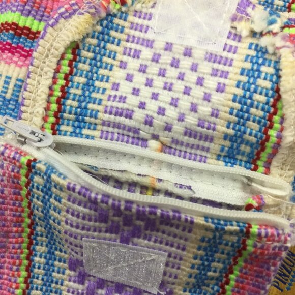 Pinzon Backpack Colorful Woven Fabric Rainbow Pride Pocket Soft Made in Mexico - Picture 2 of 14